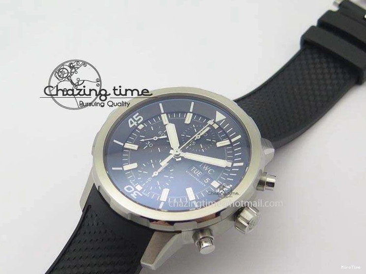MIROTIME 0225 Aquatimer Chrono IW376803 V6F 1:1 Best Edition Black Dial On Rubber Strap A Stretchable 7280